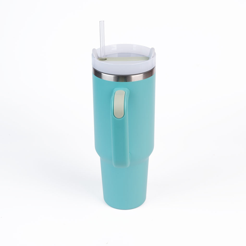 40 oz Stainless Steel Quencher with Straw and Handle