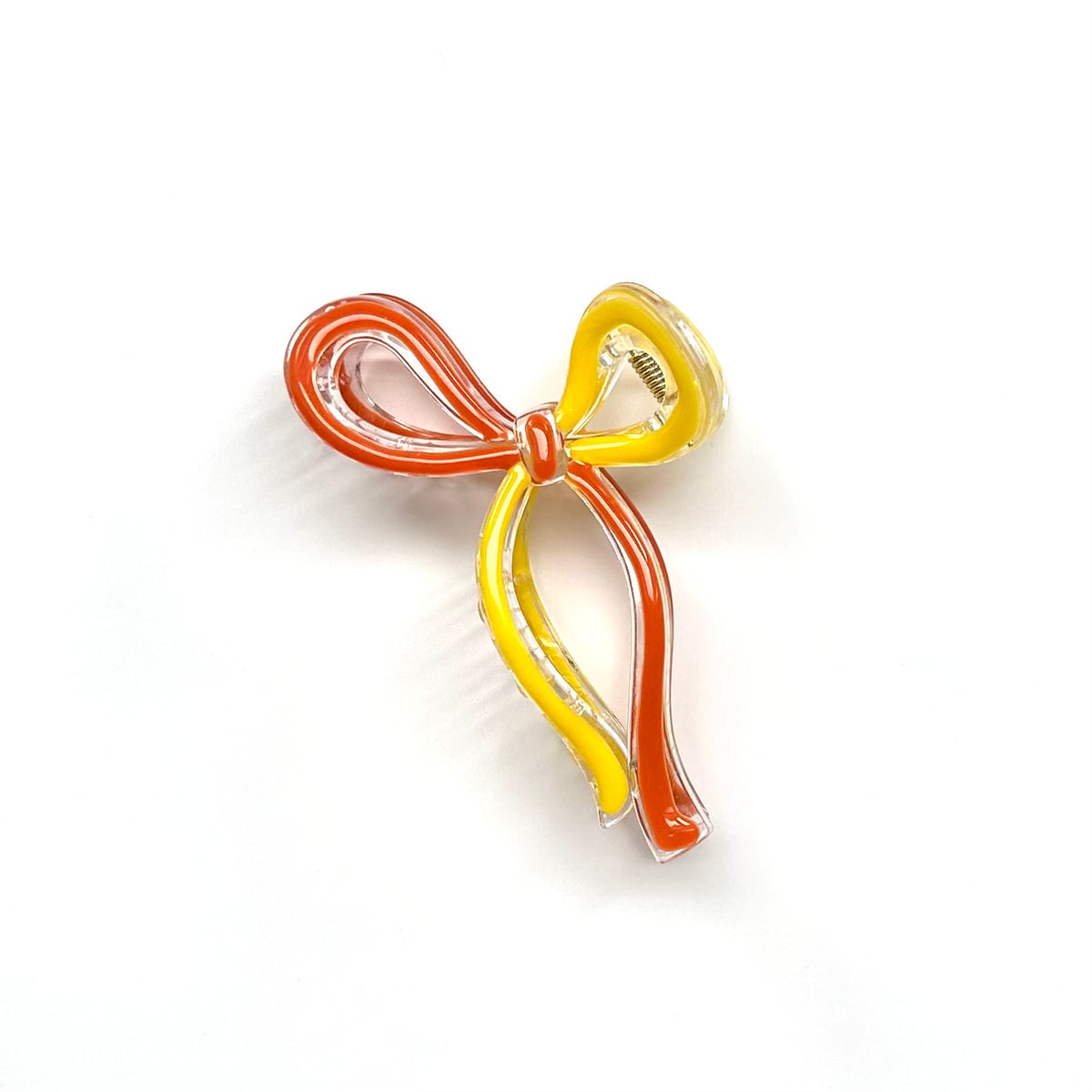 Bow Claw Hair Clip Yellow and Orange Wholesale