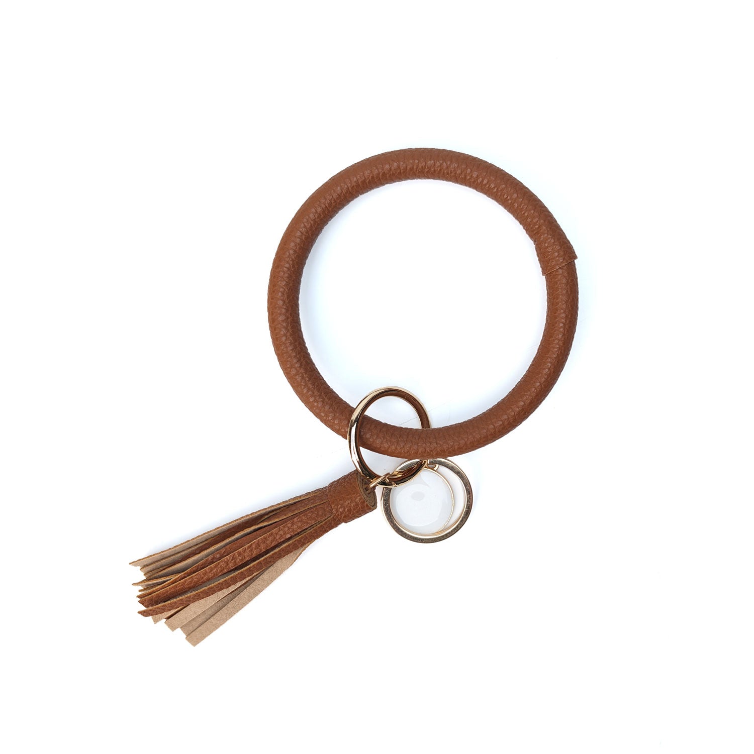 Chic Faux Leather Tassel Bangle Keyring - Versatile Bracelet Key Holder Wholesale