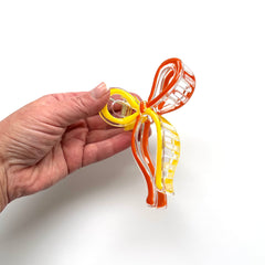 Bow Claw Hair Clip Yellow and Orange Wholesale