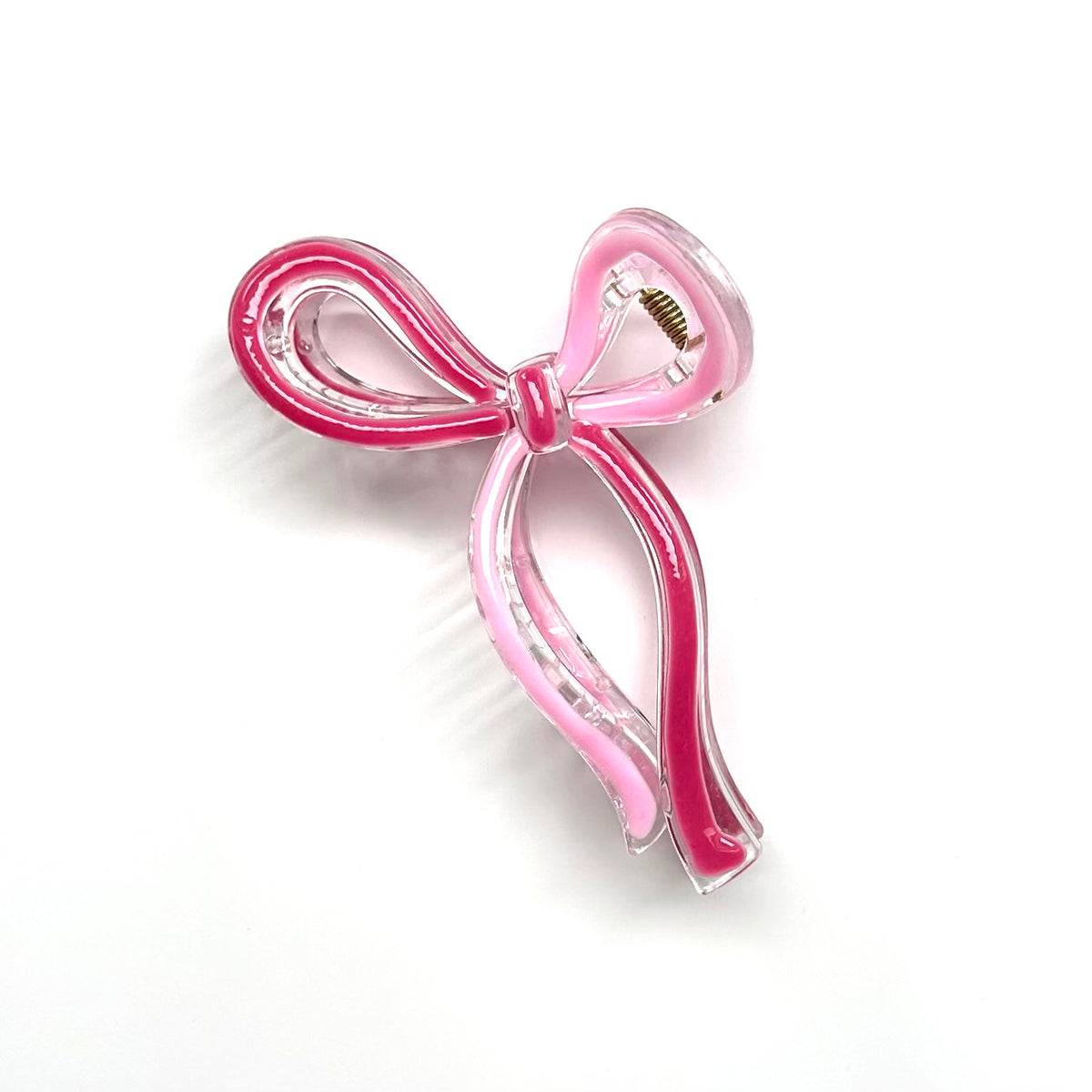 Bow Claw Hair Clip Light Pink and Fuchsia Wholesale