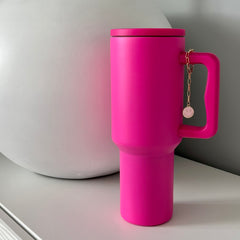 Tumbler Charm Accessories Gold Chain Smiley Face Light Pink