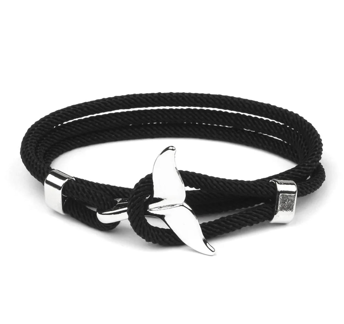 Summer Wrap Rope Bracelet with Mermaid Tail Black Wholesale