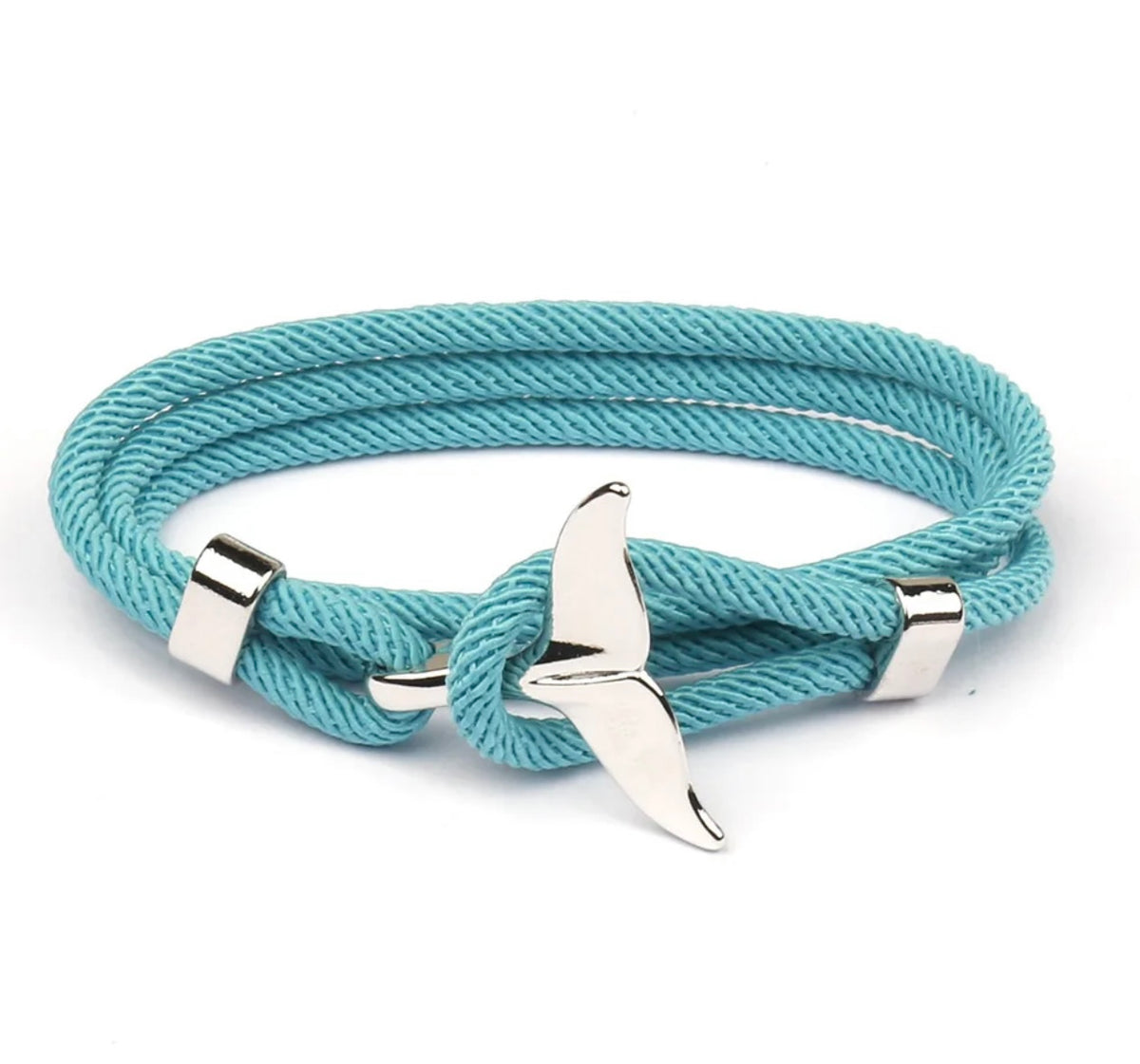 Summer Wrap Rope Bracelet with Mermaid Tail Aqua Wholesale
