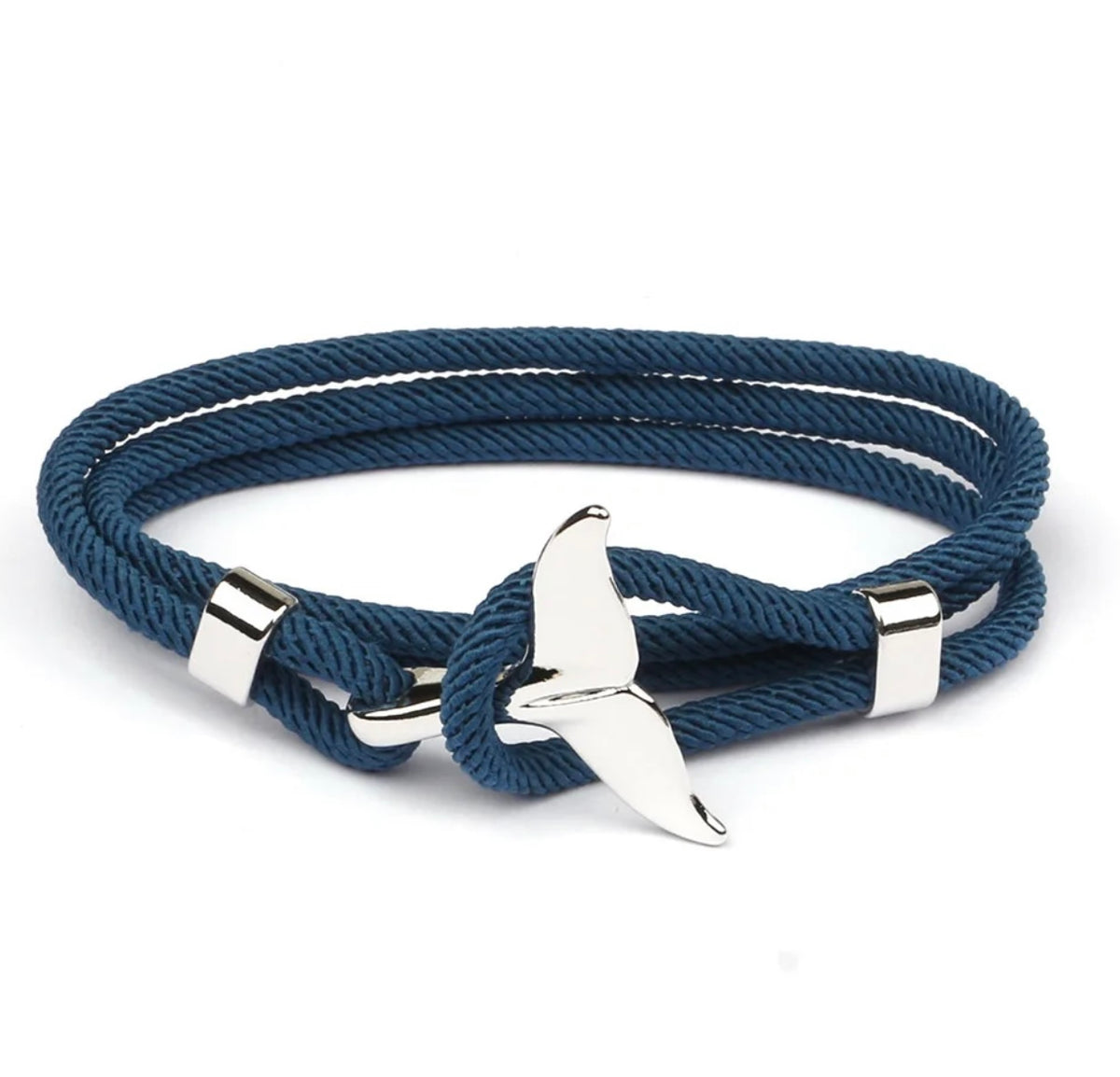 Summer Wrap Rope Bracelet with Mermaid Tail Navy Wholesale