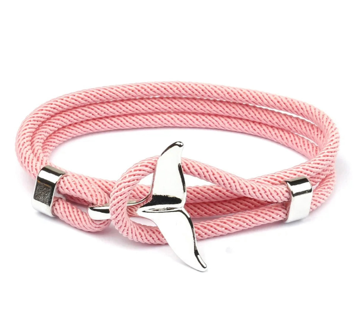 Summer Wrap Rope Bracelet with Mermaid Tail Pink Wholesale