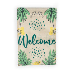 Garden Flag - "Welcome" Green Leaves Wholesale