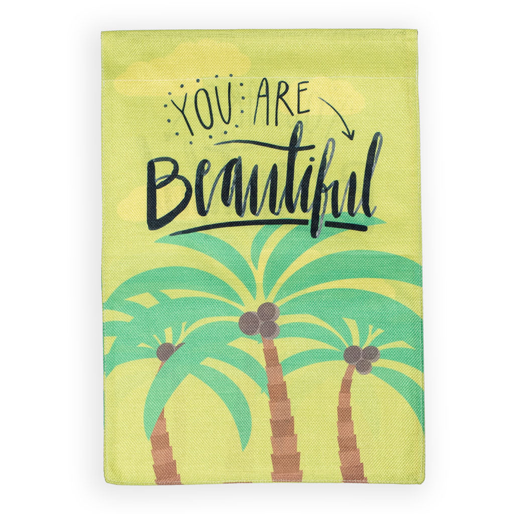 Garden Flag - "You Are Beautiful" Coconut Palm Trees Wholesale