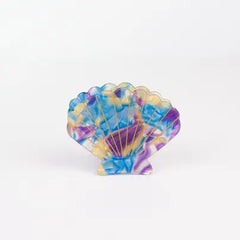 Clam Shell Marble Style Hair Claw Clip - Blue Wholesale