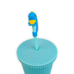 Blue Dinosaur Silicone Straw Covers 7mm Wholesale
