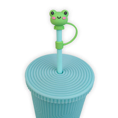 Green Frog Silicone Straw Topper 7mm Wholesale