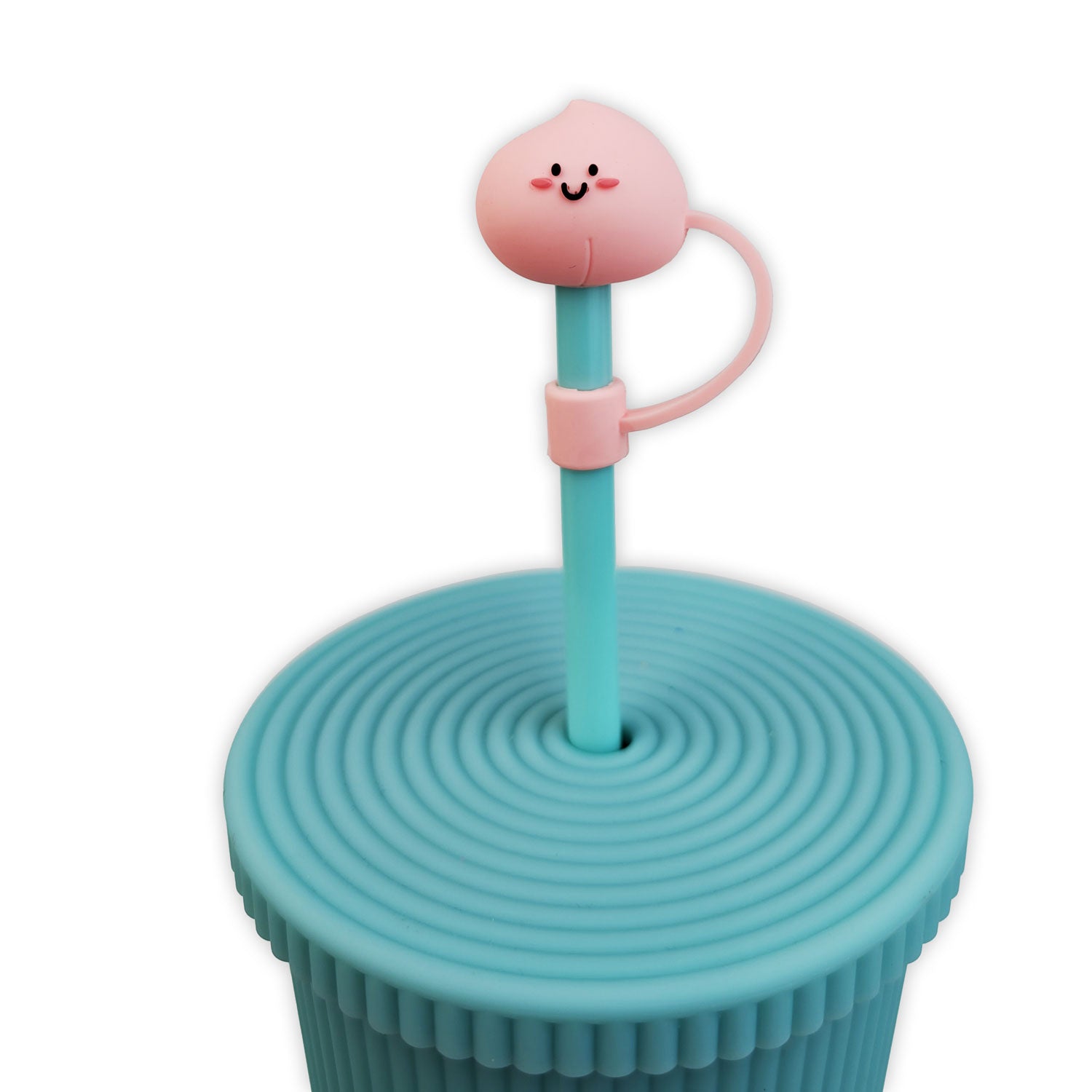 Happy Puff Silicone Straw Cap - Cheerful Pink 7mm Wholesale