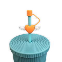 Angelic Heart Silicone Straw Cover Wholesale