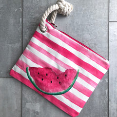 Canvas Clutch Waterproof Beach Wristlet - Watermelon Wholesale