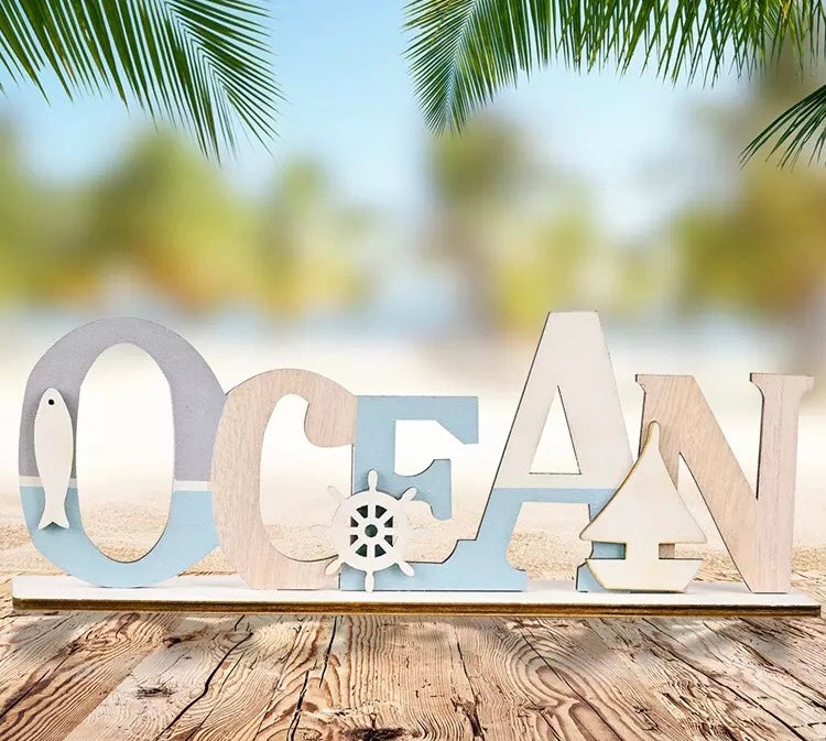 Wooden Beach & Ocean Coastal Nautical Decoration Signs