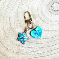 Starfish Enamel Keychain Blue Hearth Charm Wholesale