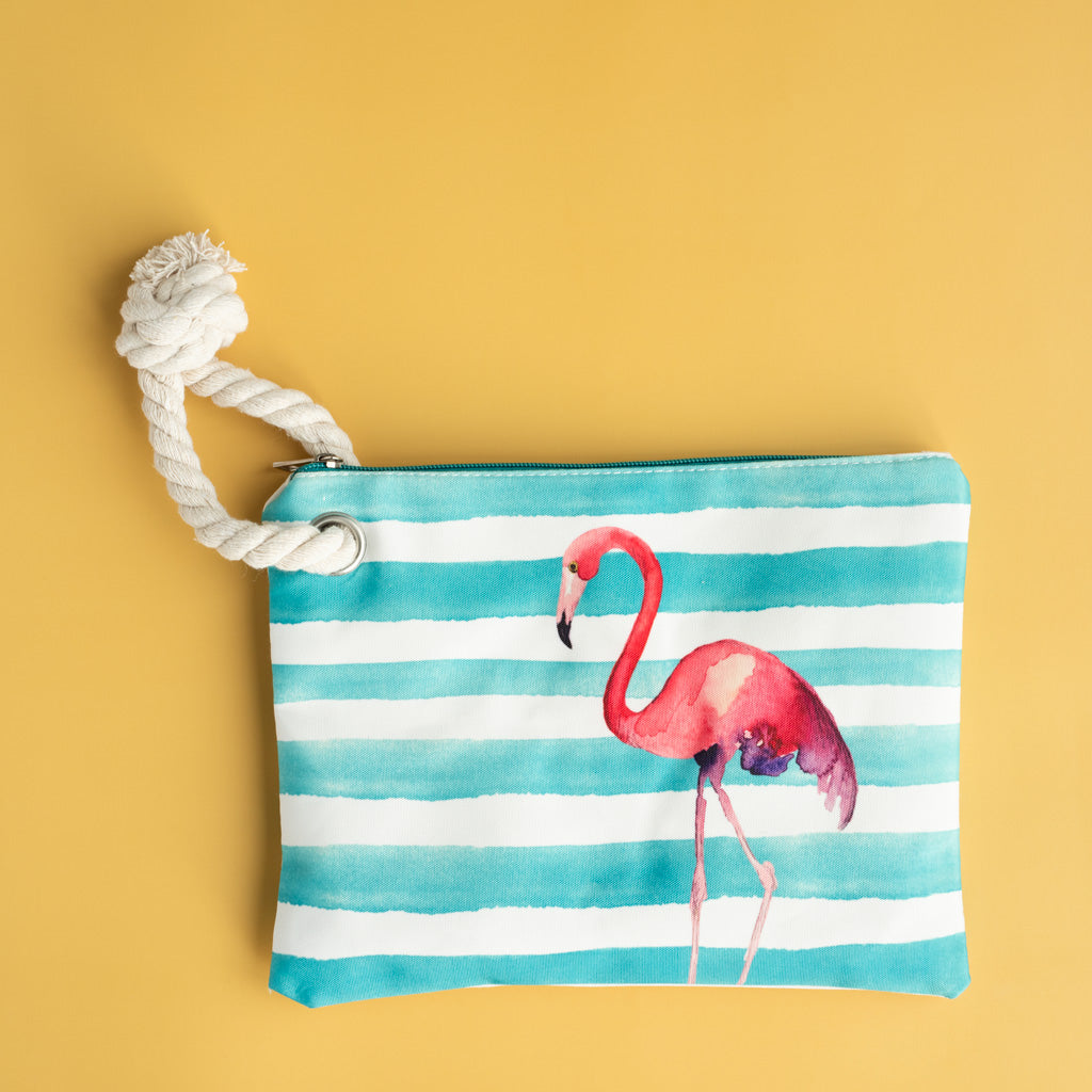 Canvas Clutch Waterproof Beach Rope Wristlet - Flamingo Wholesale