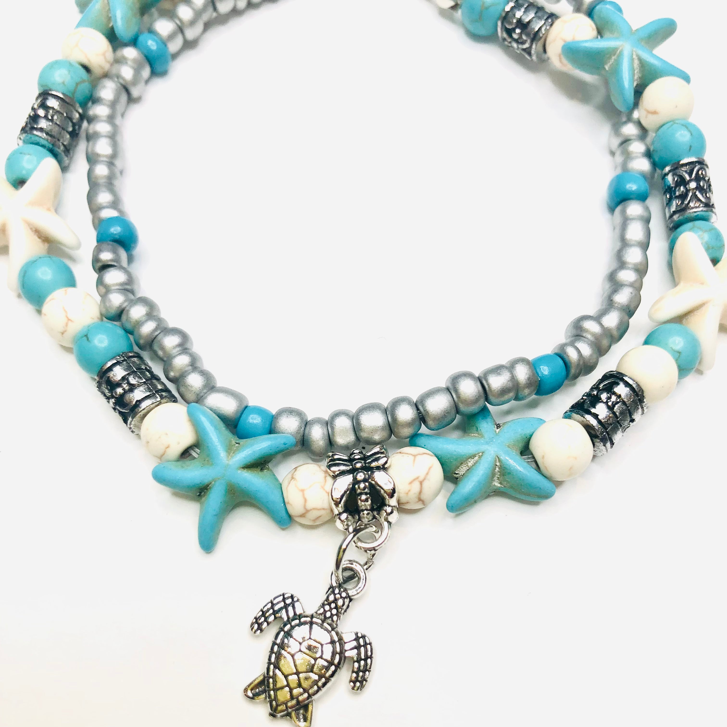 Starfish Beaded Bracelet Anklet Turtle Charm Wholesale